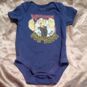 0 To 3 months Popeye Navy Blue Onesie